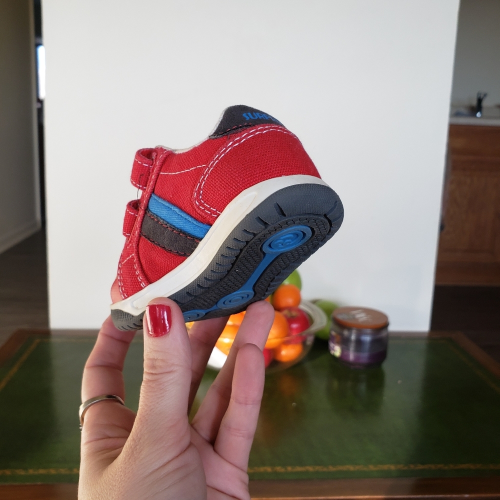 NWOT blue on red Velcro tennis shoes - Picture 8 of 16